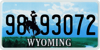 WY license plate 9893072