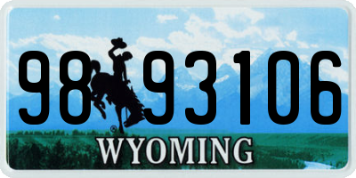 WY license plate 9893106