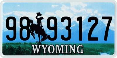 WY license plate 9893127