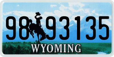 WY license plate 9893135