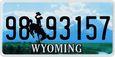 WY license plate 9893157