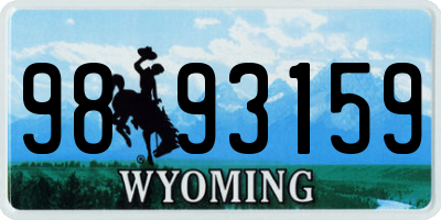 WY license plate 9893159