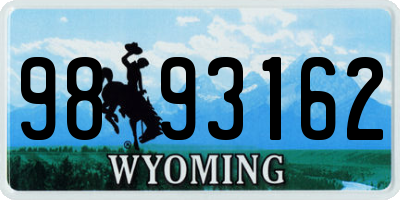 WY license plate 9893162