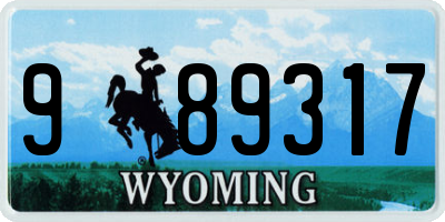 WY license plate 989317