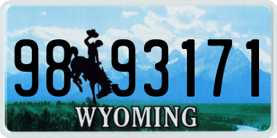 WY license plate 9893171