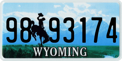 WY license plate 9893174