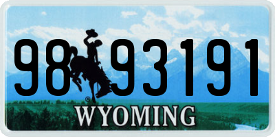 WY license plate 9893191