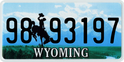 WY license plate 9893197