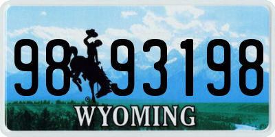 WY license plate 9893198