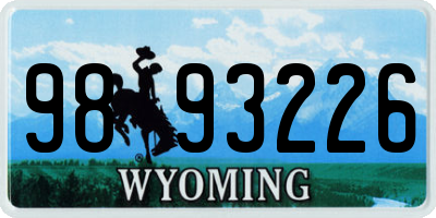 WY license plate 9893226