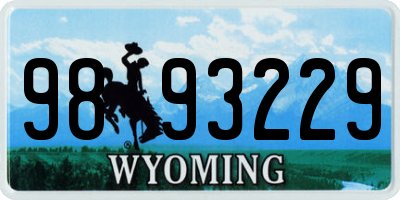 WY license plate 9893229