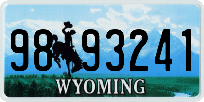 WY license plate 9893241