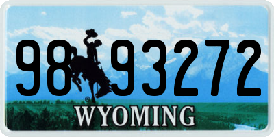 WY license plate 9893272
