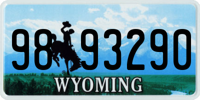 WY license plate 9893290