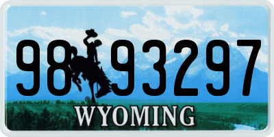 WY license plate 9893297