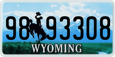 WY license plate 9893308
