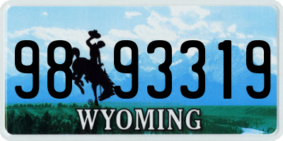 WY license plate 9893319