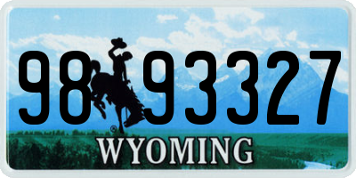 WY license plate 9893327