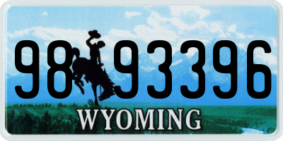 WY license plate 9893396