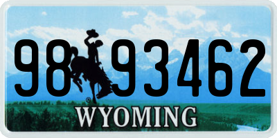 WY license plate 9893462