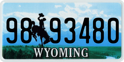WY license plate 9893480