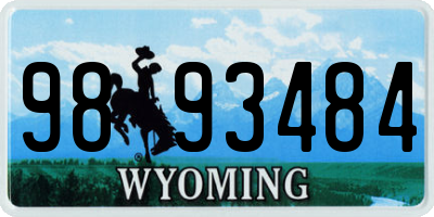 WY license plate 9893484