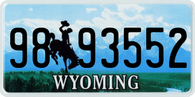 WY license plate 9893552
