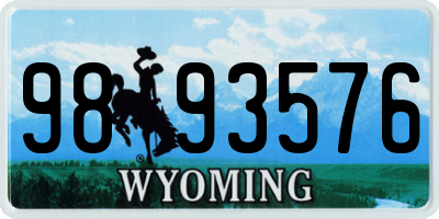 WY license plate 9893576