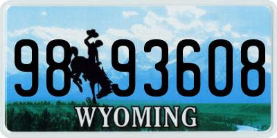 WY license plate 9893608