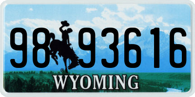WY license plate 9893616