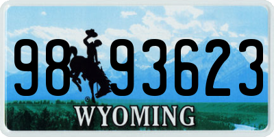 WY license plate 9893623