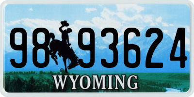 WY license plate 9893624