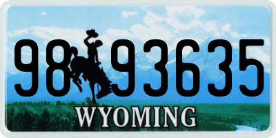 WY license plate 9893635