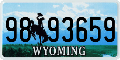 WY license plate 9893659
