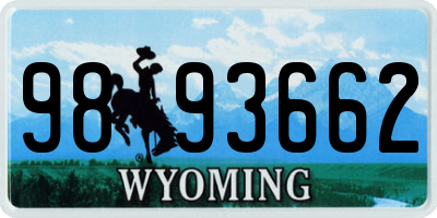 WY license plate 9893662