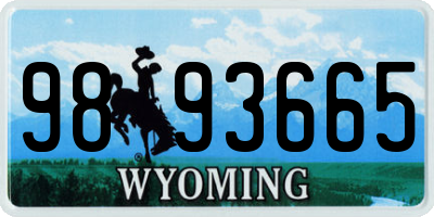 WY license plate 9893665