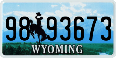 WY license plate 9893673
