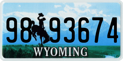 WY license plate 9893674