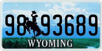 WY license plate 9893689
