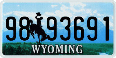 WY license plate 9893691