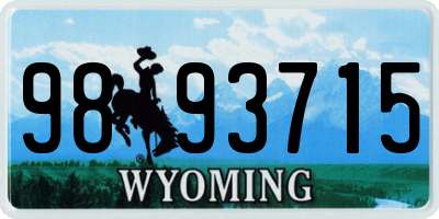 WY license plate 9893715
