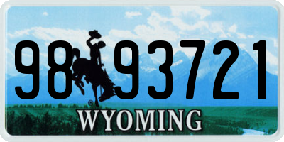 WY license plate 9893721