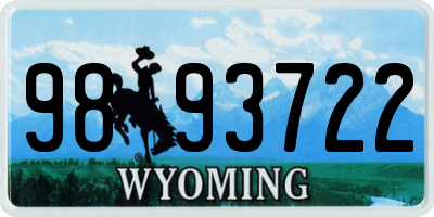 WY license plate 9893722