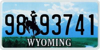 WY license plate 9893741