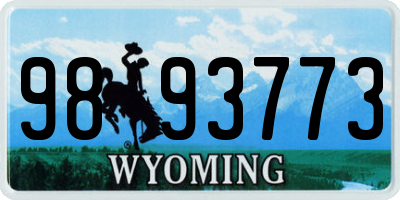 WY license plate 9893773