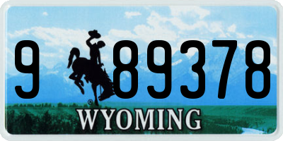WY license plate 989378