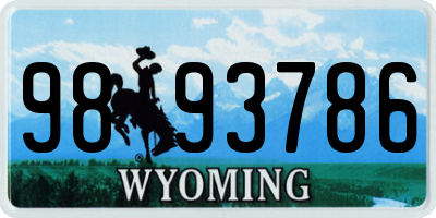 WY license plate 9893786