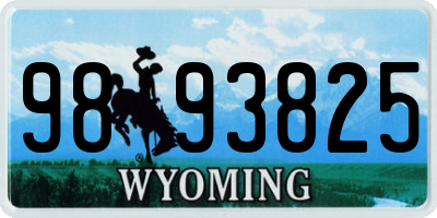 WY license plate 9893825