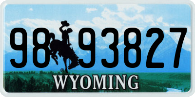 WY license plate 9893827