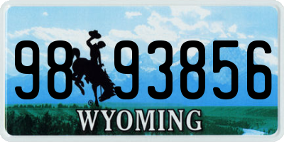 WY license plate 9893856